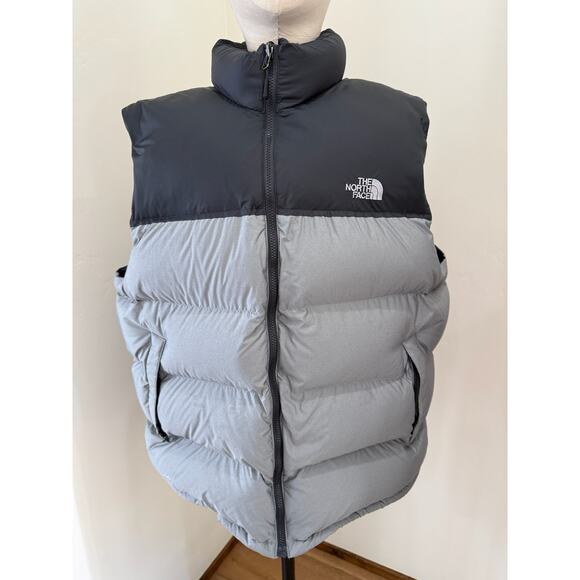 North Face Nuptse Puffer XXL Mens Silver Grey Down 700 Fill Retro 96 - Picture 1 of 11